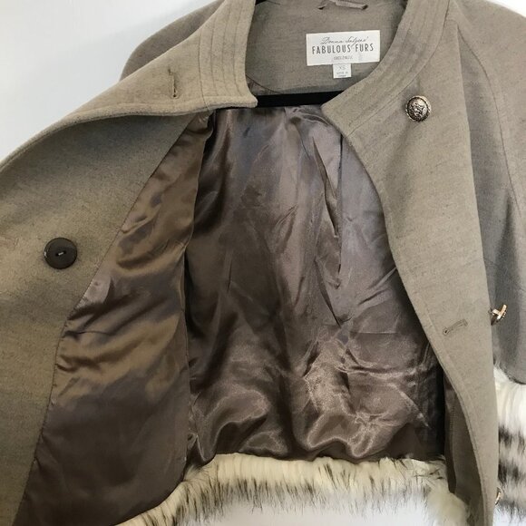 DONNA SALYER'S FABULOUS FURS cropped taupe faux fur size XS - Picture 7 of 13